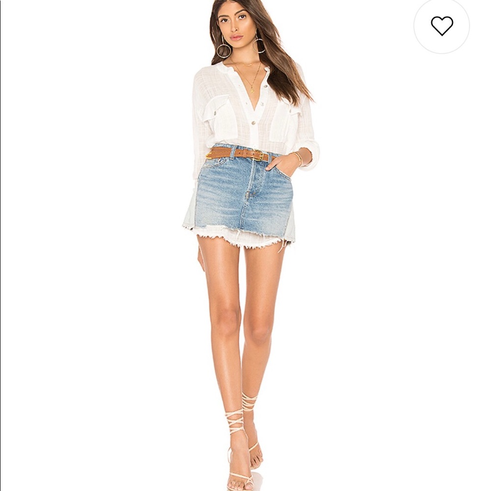 New Free People Top Sz M Button Down w Pockets